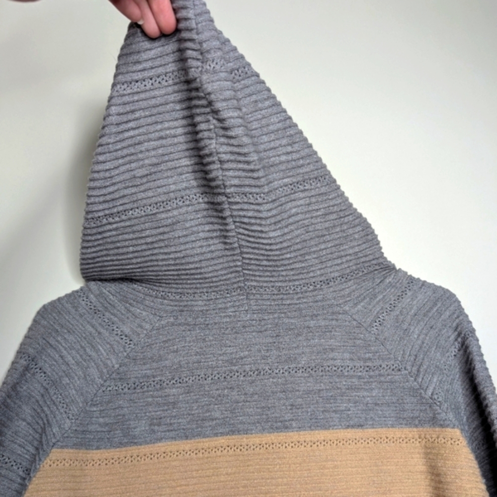 Women's Pastel Color Block Pullover Hoodie with Criss Cross V Neck Size Large - Picture 16 of 16